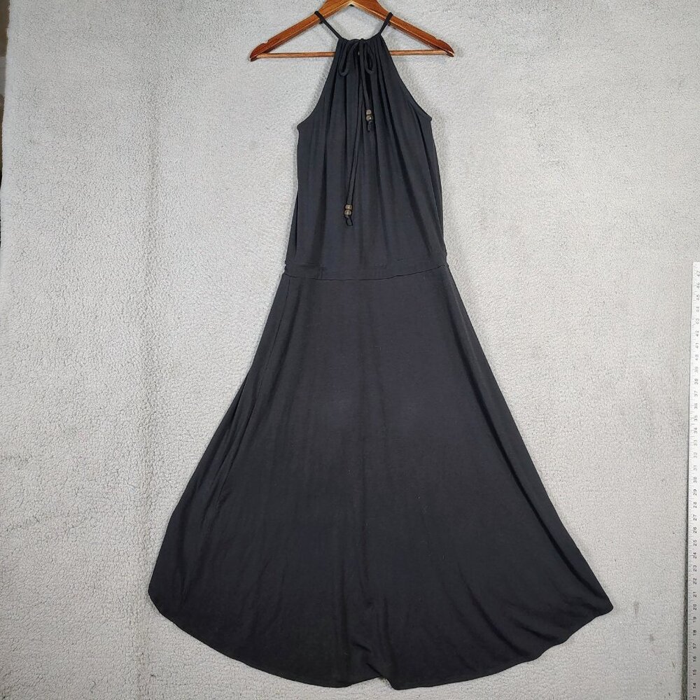 Athleta Malti Patio Maxi Dress Women's XS Black Halter Neck Sleeveless High-Low - Picture 2 of 10